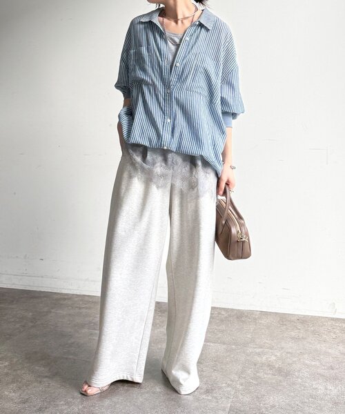 袖リブシアーデニムシャツ（シャツ/ブラウス）｜DouDou（ドゥドゥ）の