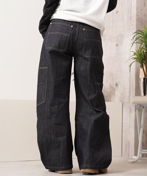 セール】リジットデニム ダブルニー バレルレッグパンツ / Rigid Denim
