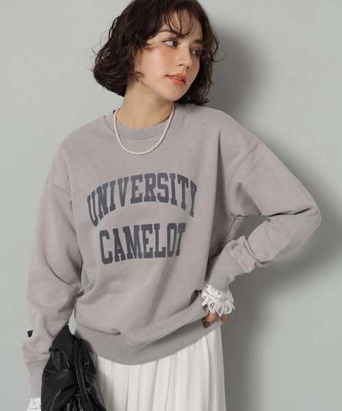 袖レースフロッキーロゴスウェット（Tシャツ/カットソー）｜Arpege