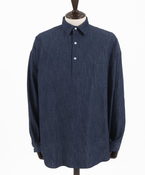 ms5587- リネン混デニムプルオーバーシャツ（シャツ/ブラウス）｜Jih