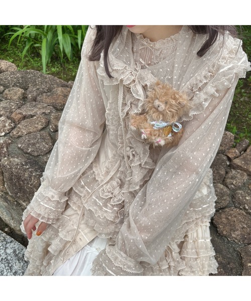 PINK HOUSE（ピンクハウス）の「ポルカドットチュールブラウス（シャツ