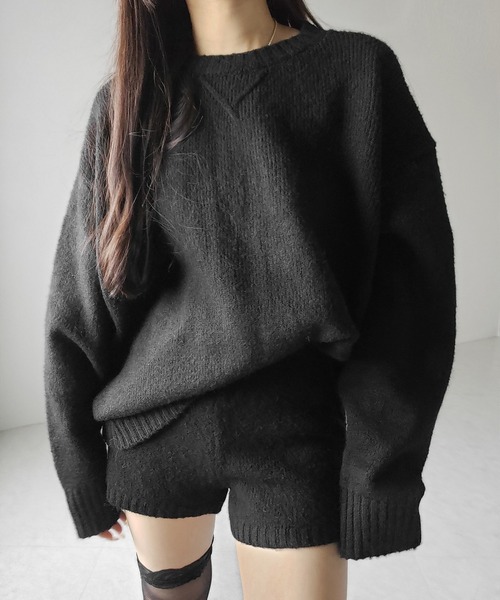 セール】【 ニットセットアップ 】フラッフィーオーバーサイズニット
