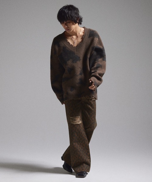 GRANCY（グランシー）の「【GRANCY】Leopard Damage Flare Pants