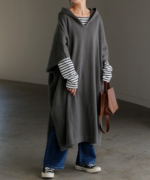 セール】フードニットポンチョ（ポンチョ）｜HUG.U（ハグユー）の