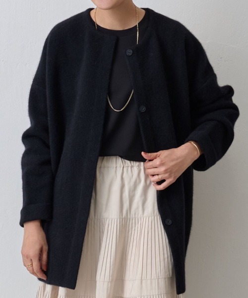 BEARDSLEY（ビアズリー）の「ニットコート（ノーカラーコート）」 - WEAR