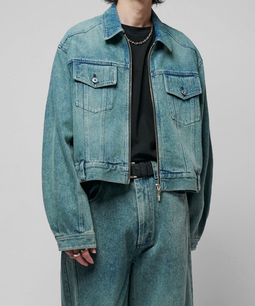 セール】【Neucon/ニューコン】クロップドボリュームショートZIPデニム