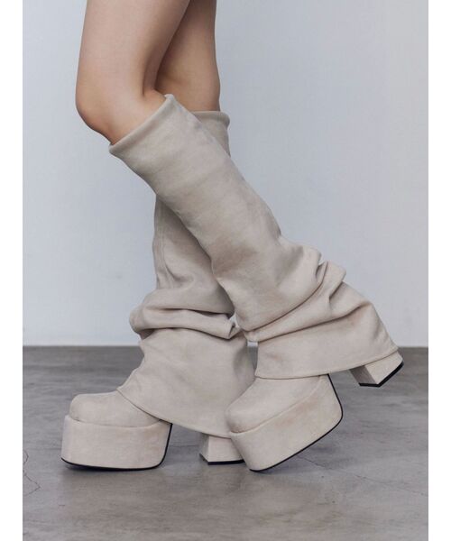 セール】ルーズフレアカバーフィットブーツ（ブーツ）｜EMODA（エモダ
