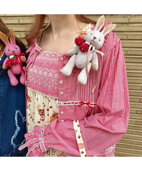 PINK HOUSE（ピンクハウス）の「ギンガムうさぎプリントノースリーブ