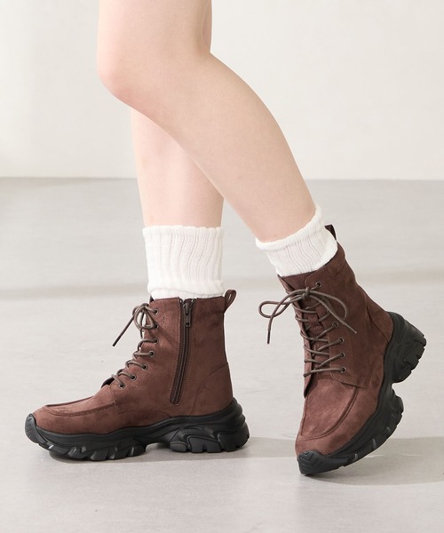 セール】厚底 スニーカーソール 編み上げブーツ/51405（ブーツ
