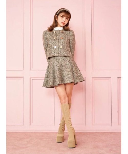 Darich（ダーリッチ）の「ノーカラーツイードジャケット（ノーカラー