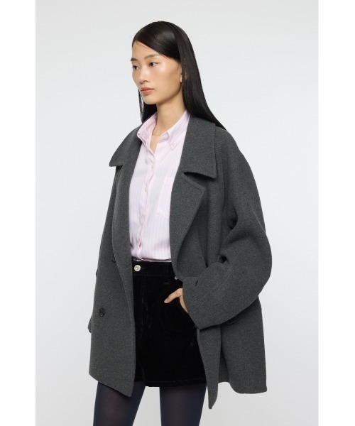 セール】DOUBLE BREASTED MID コート（ピーコート）｜MOUSSY（マウジー