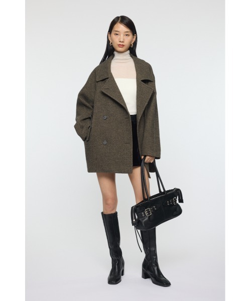 moussy DOUBLE BREASTED MID コート チャコール 1 セール】DOUBLE