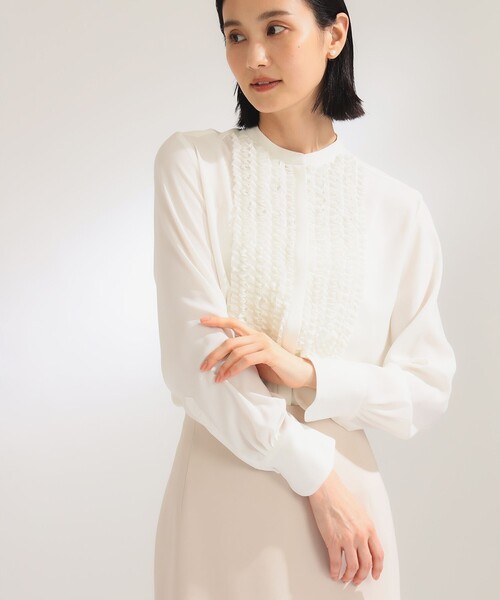 セレモニー・フォーマル】ジョーゼット フリルブラウス＊（シャツ