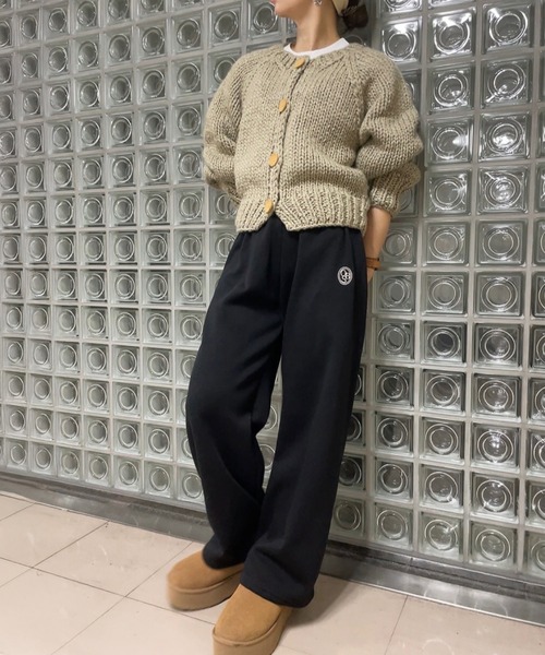 セール】ハンドニットウールブレンドカーディガン（comochi original