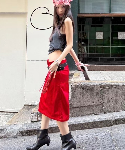 VIVIENNETAM ボディスカート山羊皮 1番外側ボタンでウエスト37×2