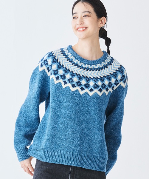 ビーンズ・クラシック・ラグ・ウール・セーター、クルーネック フェア