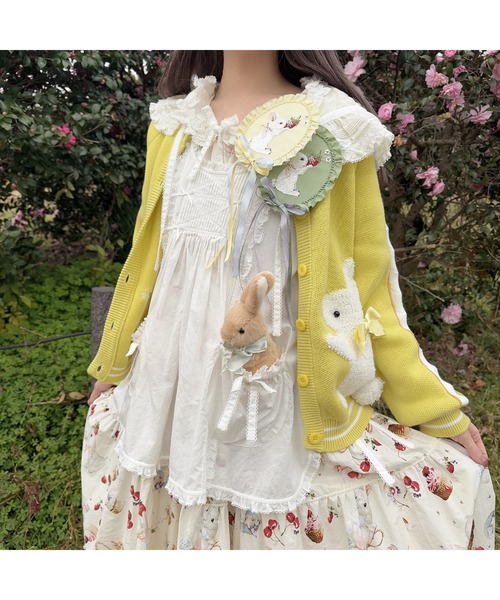 PINK HOUSE（ピンクハウス）の「うさぎの耳フード付きローンタブリエ