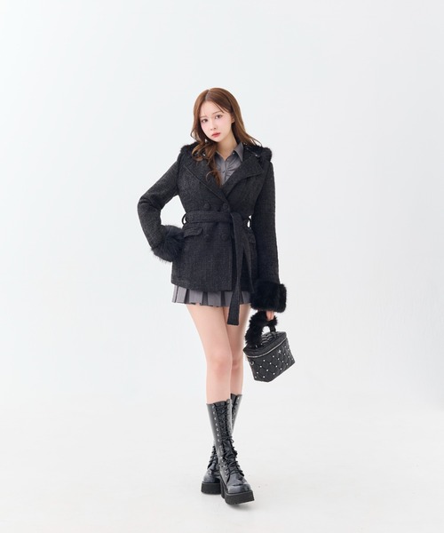 Twinkle Button Tweed Coat（ダウンジャケット/コート）｜andwang