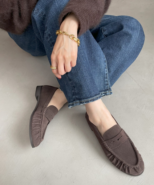 セール】レザーソフトギャザーローファー（ローファー）｜LE TALON