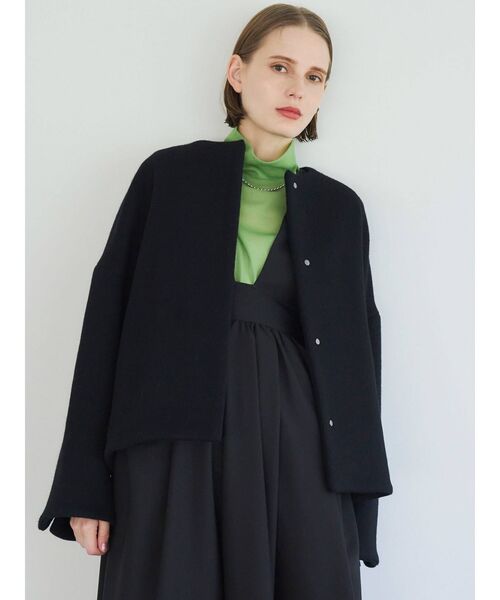 ELENDEEK 美品クールネックノーカラーコート 着用3回 ELENDEEK 美品