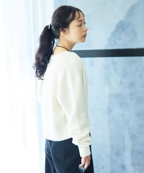 セール】フラッフィー ニット ショートカーディガン（カーディガン