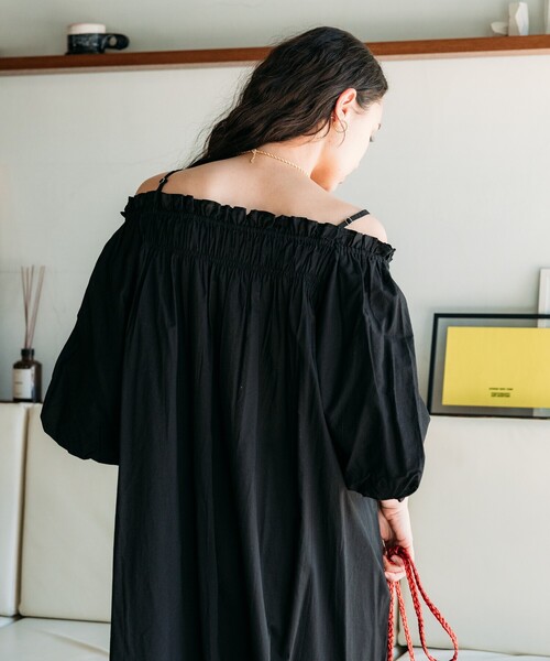 セール】インド 5分袖2WAYオフショルワンピース/オフショルダー
