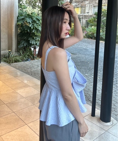 FRAY I.D（フレイアイディー）の「ペプラムリボントップス