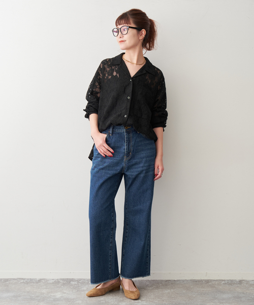 レースオープンカラーシャツ（シャツ/ブラウス）｜Spick & Span