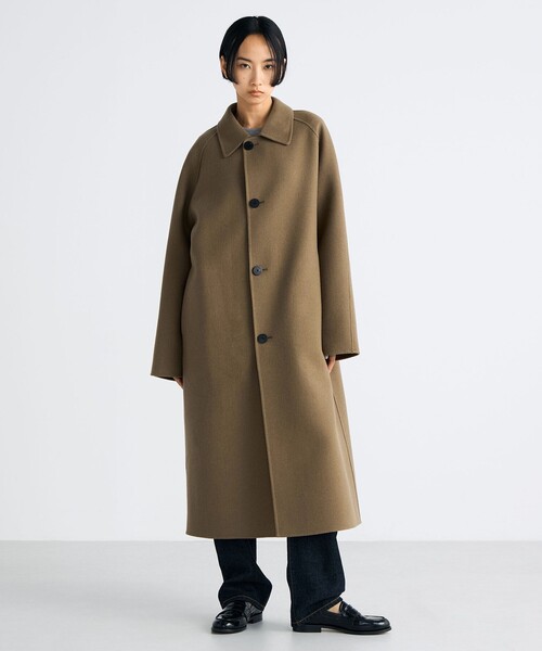 ウールカシミヤ ダブルフェイス ロングコート（ステンカラーコート