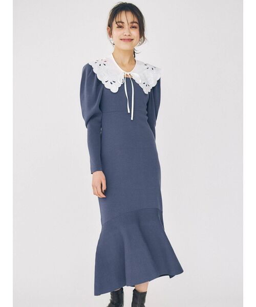 MERCURYDUO（マーキュリーデュオ）の「衿付き2WAYニットワンピース