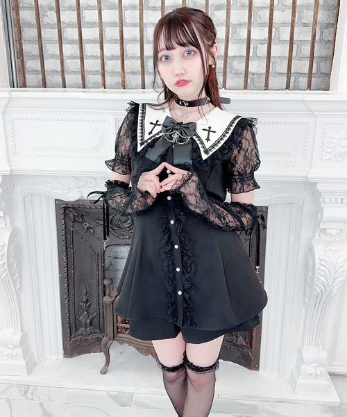 地雷 マーズ セーラー ブラウス ノエミー スカパン 十字架リボン