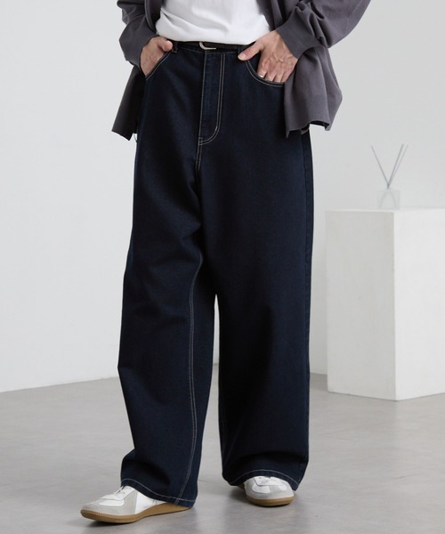 ヴィンテージメイクバギーセミワイドデニムパンツ MONO-MART│MONO