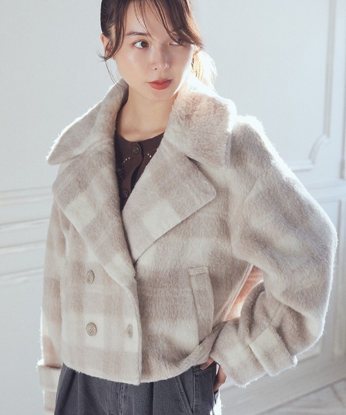 セール】【WEB限定】シャギーショートコート（ブルゾン）｜earth