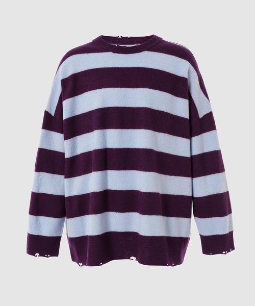 DAIRIKU（ダイリク）の「Fulling Damage Border Knit（ニット/セーター