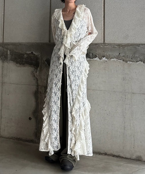 Ameri（アメリ）の「UND 2WAY CUT LACE FRILL DRESS（ワンピース