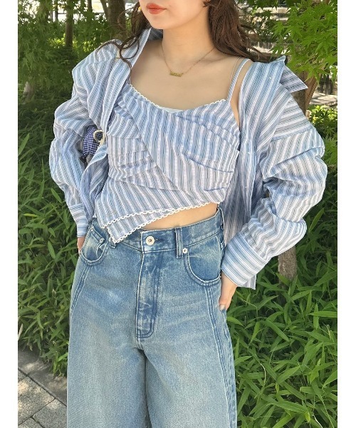 LILY BROWN（リリーブラウン）の「シアーシャツビスチェ（シャツ