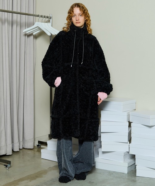 OSHIMA REI ボアコート OSHIMA REI○ボアハイネックプルオーバーロング