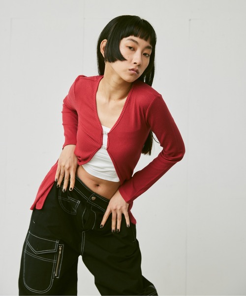 Katie♡ギンガムチェック クロップドキャミソール 黒 ブラック Katie