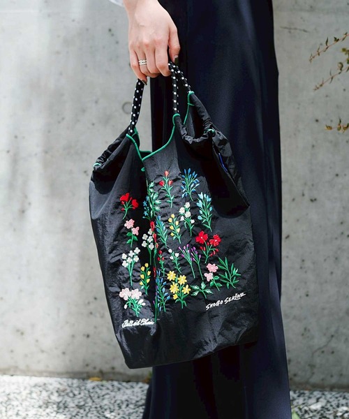 Ball&Chain/ボールアンドチェーン】S.FLOWER-BLACK/花柄/トートバッグ