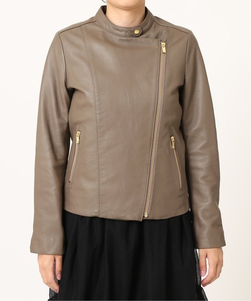 Noble（ノーブル）の「○《追加2》ソフトラムレザーライダースブルゾン