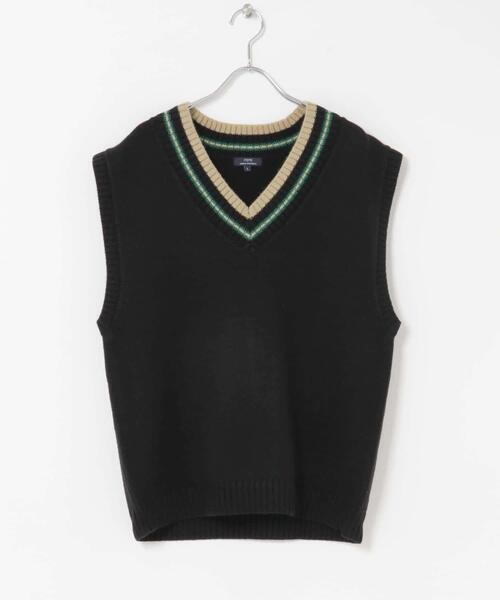 セール】ウール混チルデンVネックニットベスト（ベスト）｜ITEMS