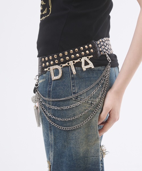 セール】チャーム付き スターバックル チェーンベルト（ベルト