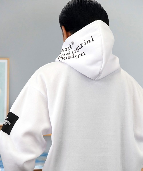 セール】グラフィック パーカー ワイド 長袖スウェット ワンポイント