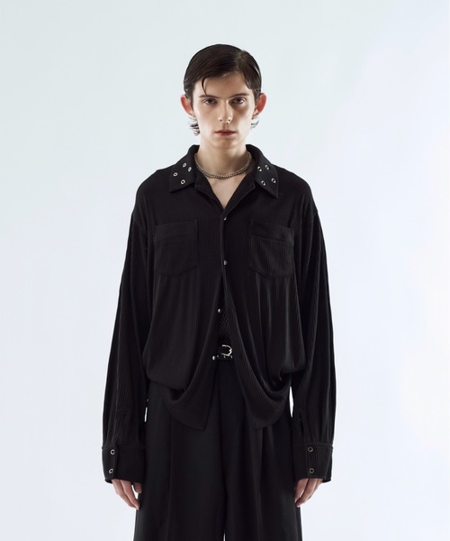 seyto（セイト）の「Pleats eyelet collar shirt プリーツアイレット