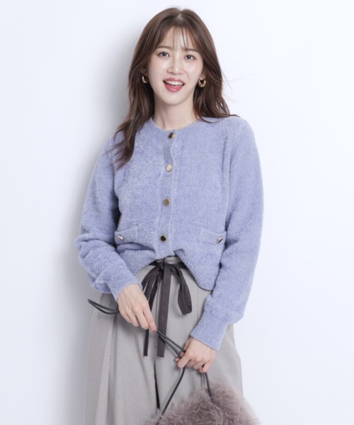 JUSGLITTY（ジャスグリッティー）の「ラメベロアカーディガン（ニット