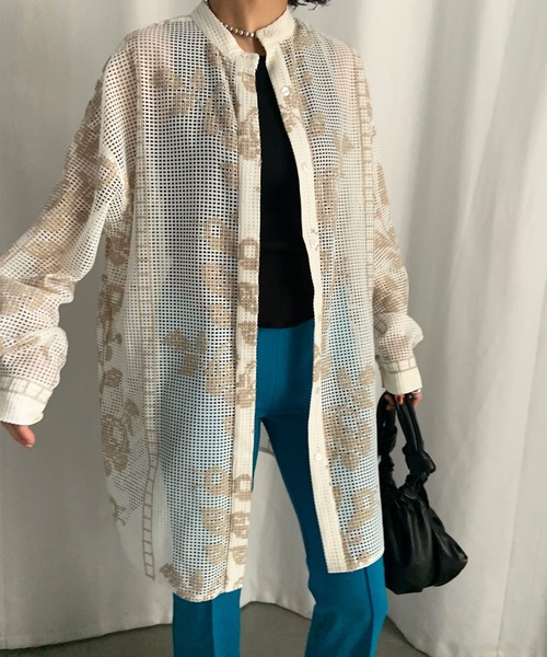 Ameri（アメリ）の「MEDI CROSS STITCH LIKE SHIRT（シャツ/ブラウス