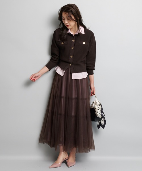 JUSGLITTY（ジャスグリッティー）の「衿付きカノコカーデ（ニット