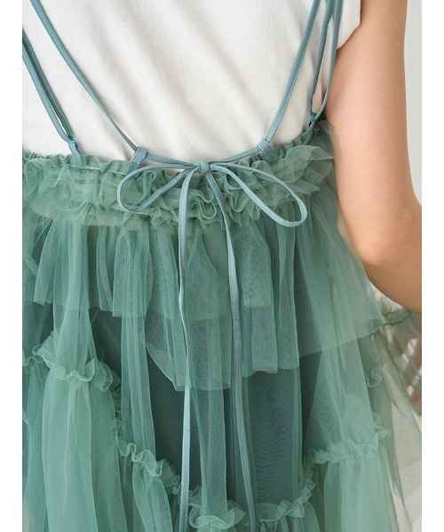 SNIDEL（スナイデル）の「チュールキャミレイヤードトップス（Tシャツ