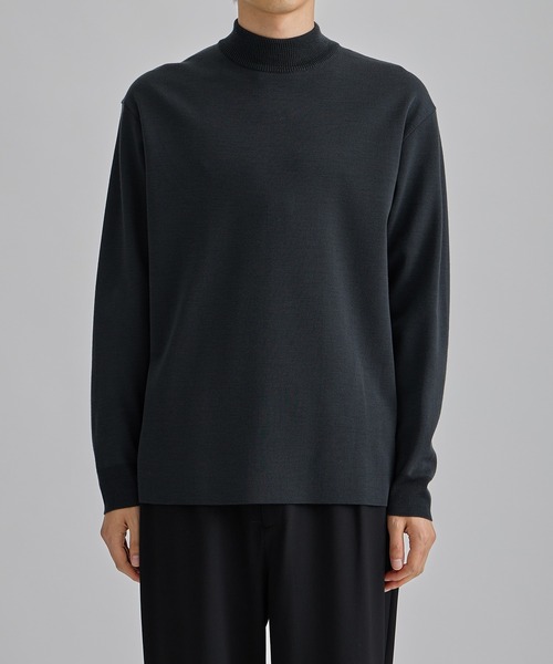 セール】18Gウールミラノリブモックネックニット｜ウォッシャブル