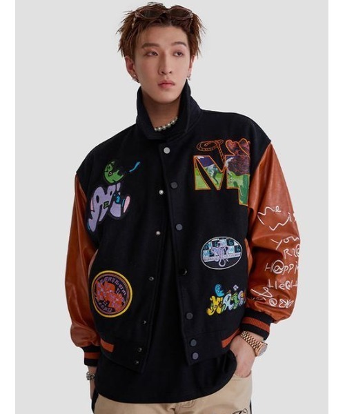 A'GEM/9 × .kom『MAISON EMERALD/メゾン エメラルド』 Varsity Jacket